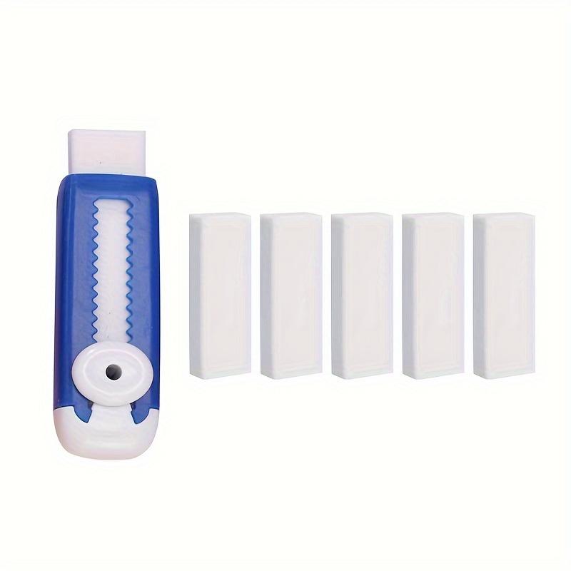 TEMU 6-pack: 1 Main Eraser + 5 Refills, Simple Candy-colored Retractable Eraser, Portable For Students, No Residue, No