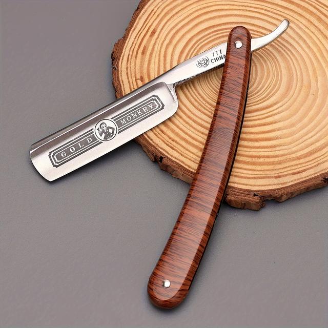 TEMU Vintage Manual Razor, Foldable Barber Razor Scraper, Salon Barber Household Haircut Tools For Men