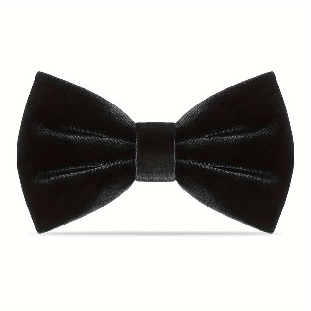 TEMU Luxury Velvet Bow Tie For Men - Adjustable Black Satin Bow Tie For Weddings, Parties, Formal Events - & Comfortable Luxury Accessory