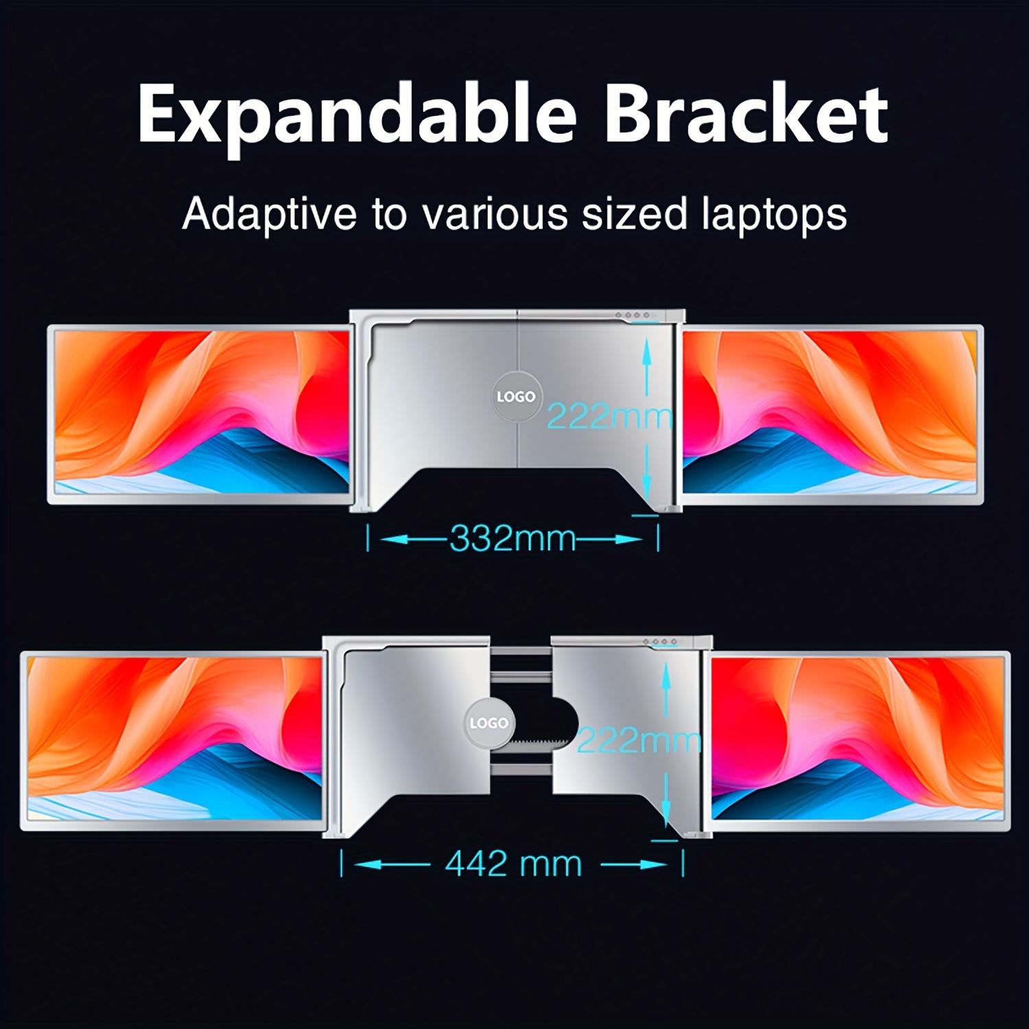 TEMU 15-inch Portable 1 Cable For Dual Screen Monitor Support Win10-11- System M1-m2-m3 14-18inch Laptop Extended External Screen - Full Hd Ips 1920*1080 Panel-typec Interface
