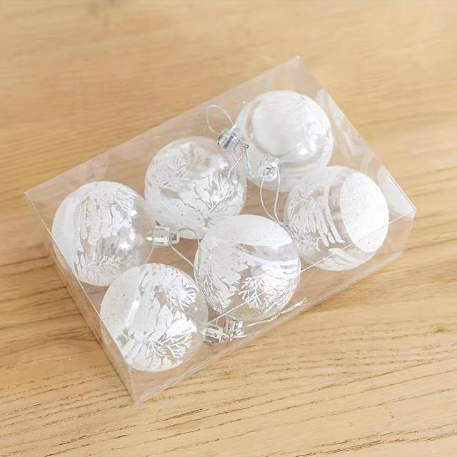 TEMU 6pcs 2.36inch Painted Christmas Balls, Christmas Decorations