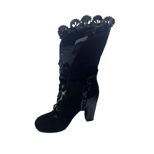 TEMU Botines à Volants en Dentelle