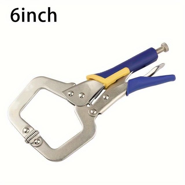 TEMU 6in Locking C-clamp Metal Pocket Hole Clamp For Woodworking And Jig Pocket Hole Locking Plier Heavy Duty Adjustable Metal For Woodworking Welding Repairs