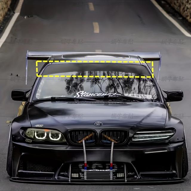 TEMU Black Sunshade Car Stickers For Front & Rear Windshields - Pvc, Magic Tape Closure, Enhances Privacy &