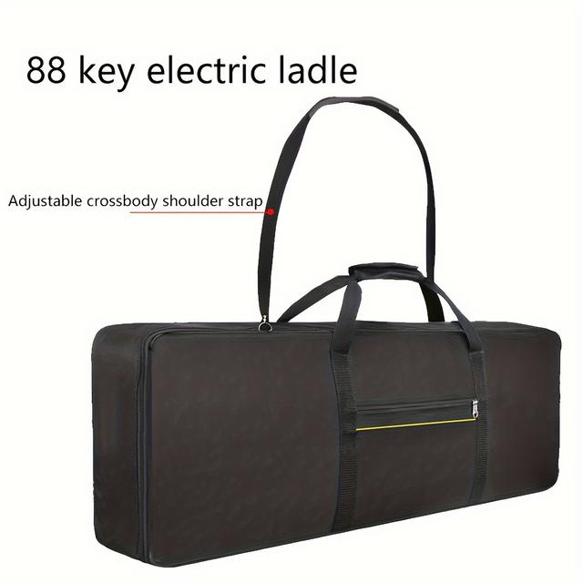 TEMU Elektronische Keyboard-Schutzhülle mit Doppeltasche, 10 mm robuste Oxford-Futter, Vollabdeckung Digitalpiano-Tasche, verstärkte Schultergurt-Elektronic-Pianotäsch