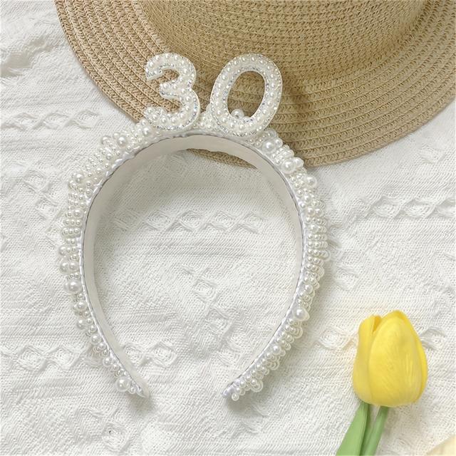 TEMU Pearl Headbands For Adults, Perfect For Birthday Celebrations And Photo Props, A Creative Gift For Special Occasions
