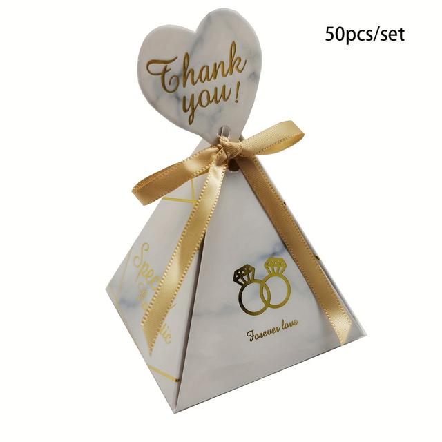 TEMU 10/50pcs Hot Stamping Diamond Wedding Candy Box Gift Box Packaging Box Wedding Party Supplies, Halloween