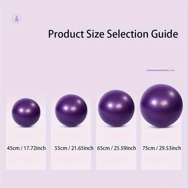 TEMU 1pc Yoga Ball, Inflatable Yoga Fitness Ball, Pvc Yoga Ball For Home & Gym Use