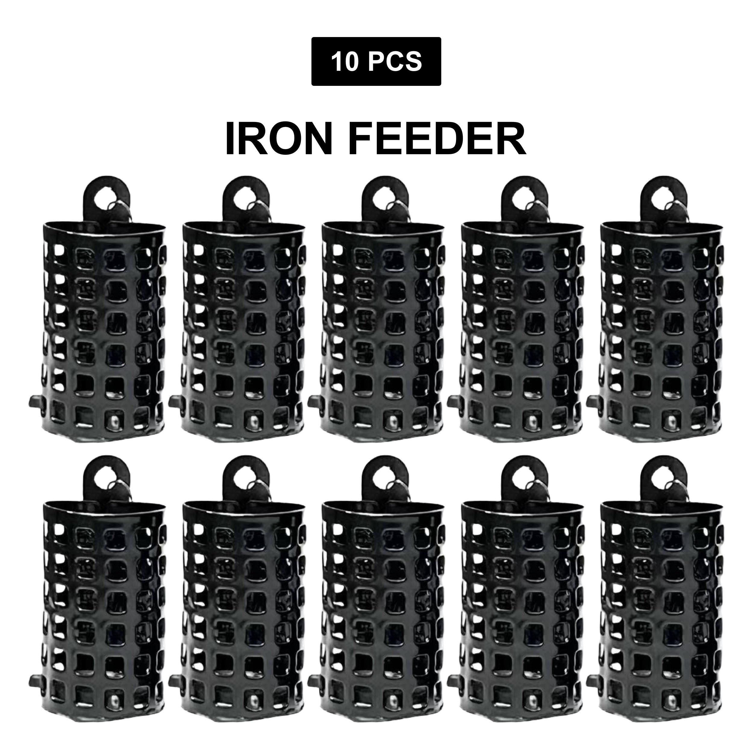 TEMU 10pcs Iron Fishing Carp Feeder Cage, 40g/1.41oz Fishing Lure Holder & Sinker, Fishing Trap Bait Cage, Fishing Tackle Accessories