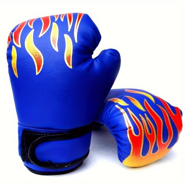 TEMU Boxing Gloves, Free Combat Punching Bags For Training In Muay Thai And Mma, Flame Boxing Training Gloves Suitable For Boys, Girls, And Teenagers