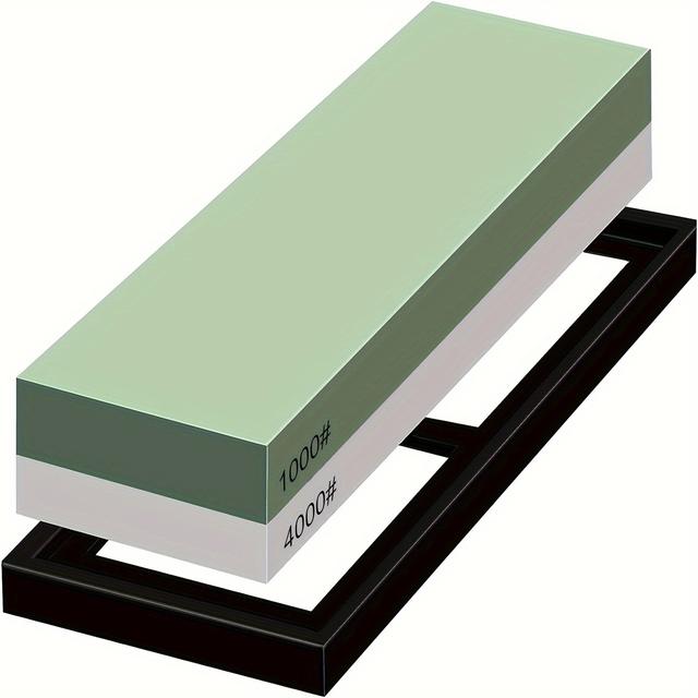 TEMU 2pcs Stone Knife Sharpening Set, 1000-4000 Grit, Manual Sharpening Kit, No Electricity Needed, Durable Sharpening Tools For Kitchen Knives