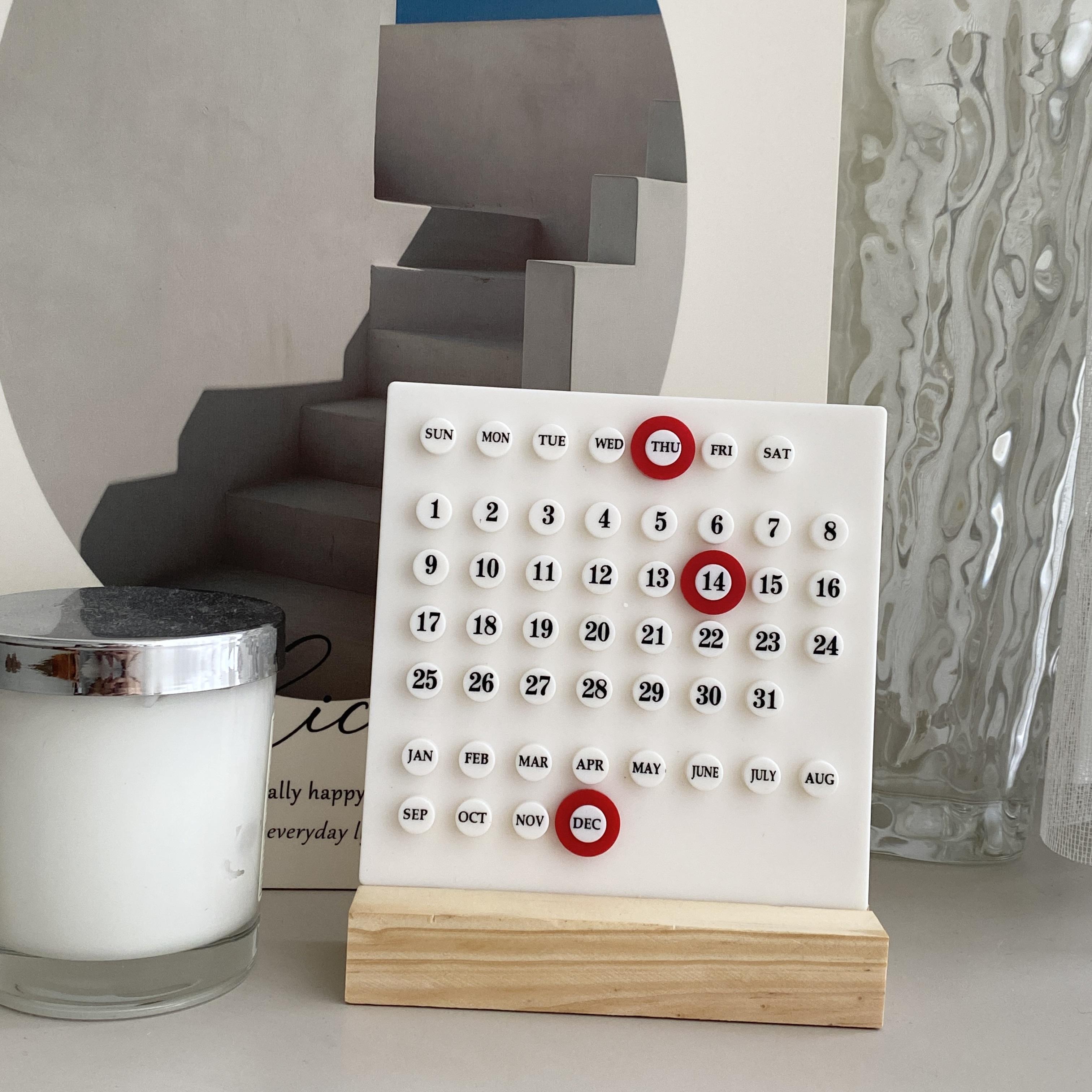 TEMU Creative Calendar Mini Desktop Calendar, Office Desktop Decoration, Holiday Decorative Calendar