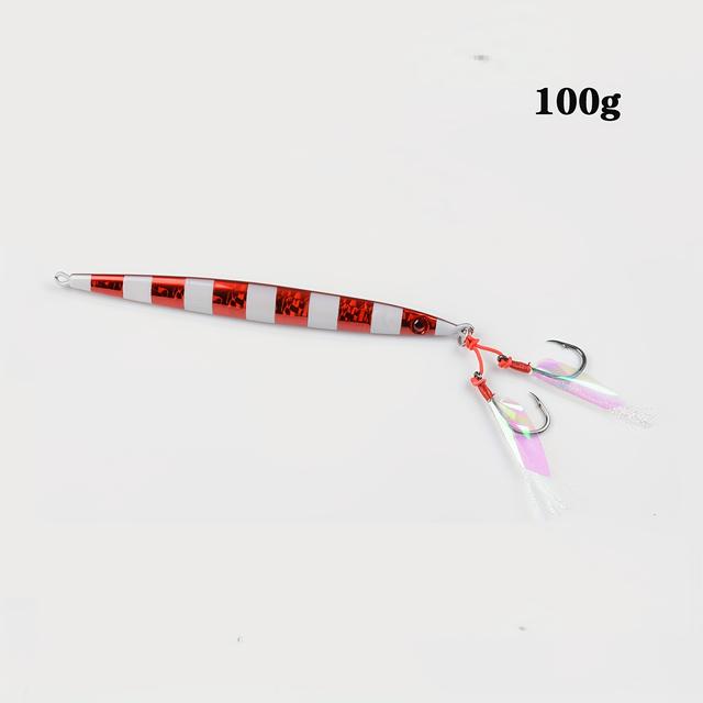 TEMU 1pc Vertical Fishing Lure, Luminous Quick Sinking Lead Fish, Saltwater Fishing Lure, 100g/150g/200g/300g/400g