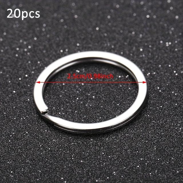 TEMU 20pcs Stainless Steel Split Key Rings 1.5-5cm Jump Rings Metal Hook Ring For Keychain Making Handmade Jewelry Making Supplies