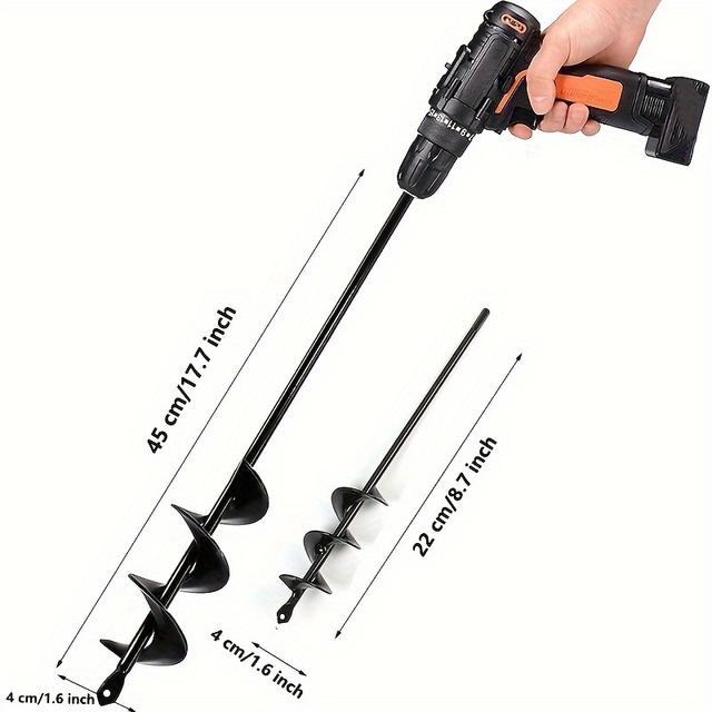 TEMU Stainless Steel Garden Plant Auger Drill Bit - Quick Planting With 3/8" , No Battery Required