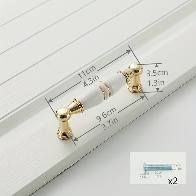 TEMU 1pc, Ceramic Handle European-style Easy Cabinet Wardrobe Door Handle Solid Round Drawer Furniture Handle