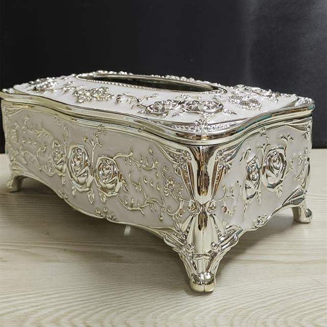 TEMU European Style Home Paper Towel Box, High-end, Plastic, Tabletop, Paper Towel Dispenser, Desktop Storage Box, For Restaurant