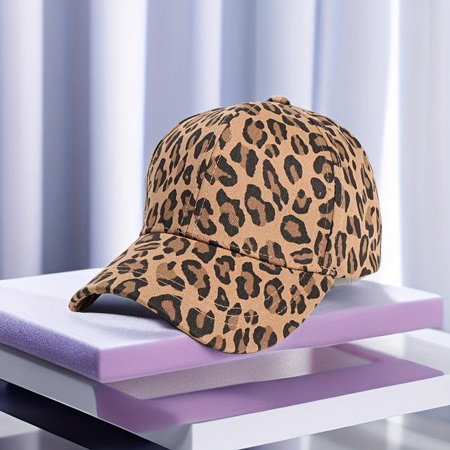 TEMU Eine stylische Mütze mit Leopardenmuster für Damen