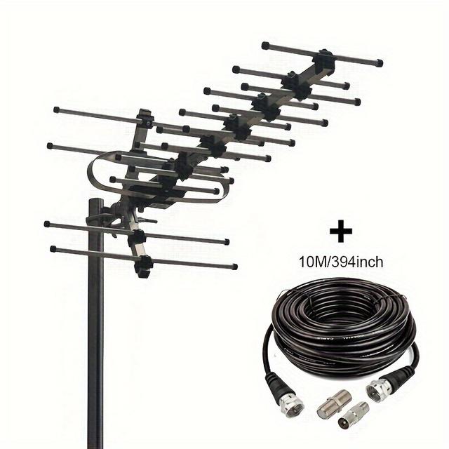 TEMU هوائي تلفزيون رقمي عالي الوضوح للخارج، هوائي تليفزيون ذكي عن بعد، يدعم التلفزيون الذكي عالي الدقة 4K 1080P