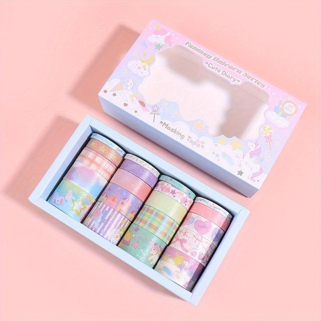 TEMU 20 Rolls Animal Washi Tape Set, Art Cartoon Student Diary Photo Album Hand Account Card Envelope Diy Decoration Material Tape Set