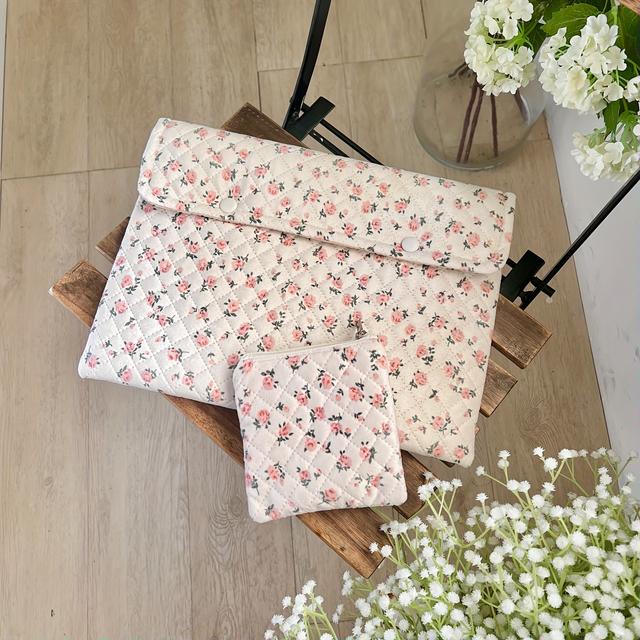 TEMU Laptoptasche, stilvoll, , mit Blumenmuster, passend für 13,3/14,1 Zoll Laptops