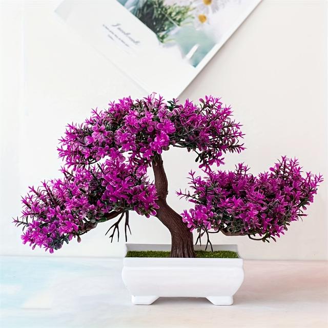TEMU 1 Stück, Künstlicher Realistischer Künstlicher Bonsai-Baum In Kleinem Topf Für Zuhause, Tischdekoration, Dekoration, Gartenarrangement, Ornamente