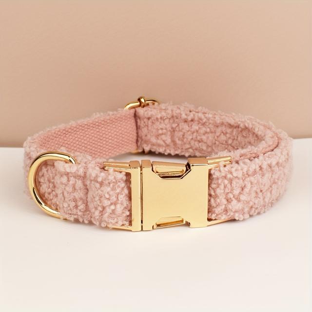TEMU Sheep's Style Adjustable Dog Collar With Metal Buckle, Soft And Comfortable Adjustable Collar For Autumn And Winter