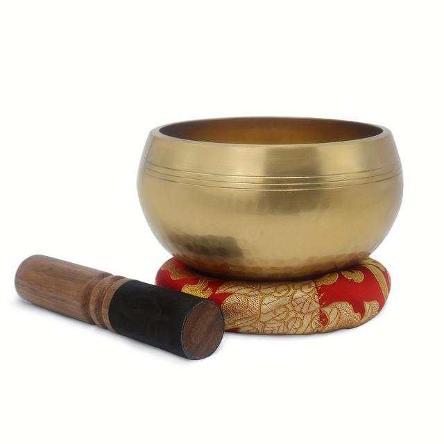 TEMU Handgefertigtes Singende Schalen-Set für Yoga, Meditation und - Größe 5.3 Zoll/13.5cm, für Achtsamkeit und Chakra-Ausgleich
