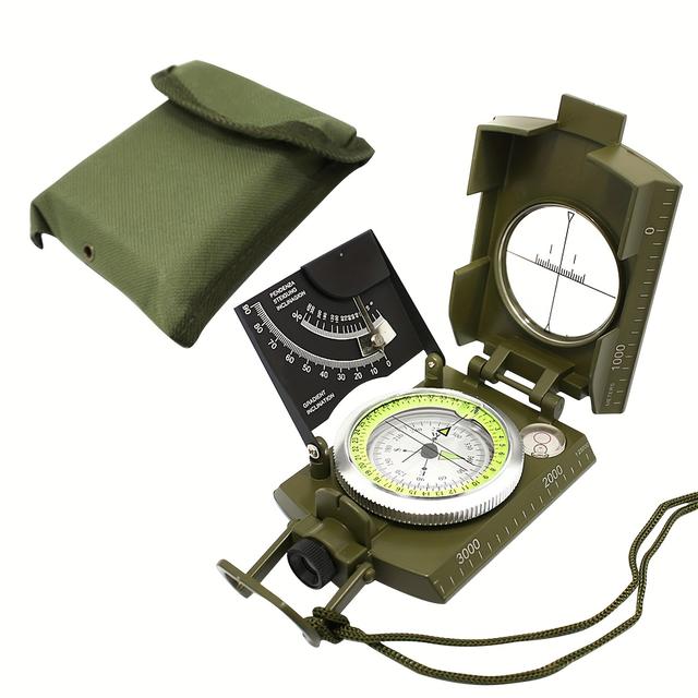 TEMU Multifunctional Luminous Dial Waterproof Accurate Compass For Hiking Camp