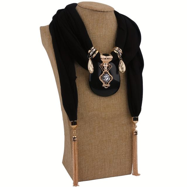 TEMU Vintage Solid Color Slim Collar Mature Women's Shawl Scarf