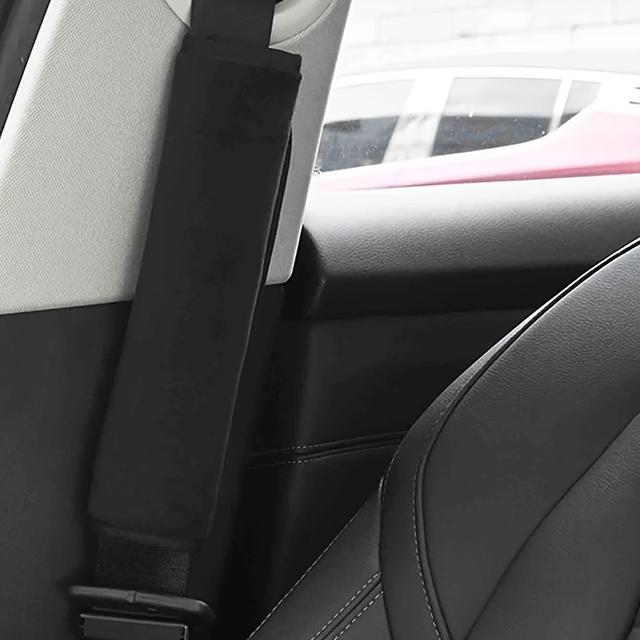 TEMU 2pcs Car Seat Belt Shoulder Pad Covers, Soft Plush Shoulder Protectors For Vehicle Safety Belts