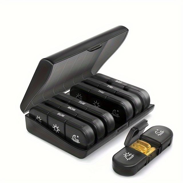 TEMU 1pc 21 Grids Medicine Storage Box, Medicine Box, Plastic Portable Pill Box, Multi-functional Medicine Storage Organizer