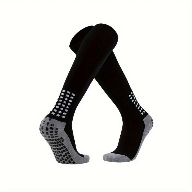 TEMU 1 Pair Of Long Football Socks For Adults With Anti-slip Film And Thick Towel Sole Sports Socks