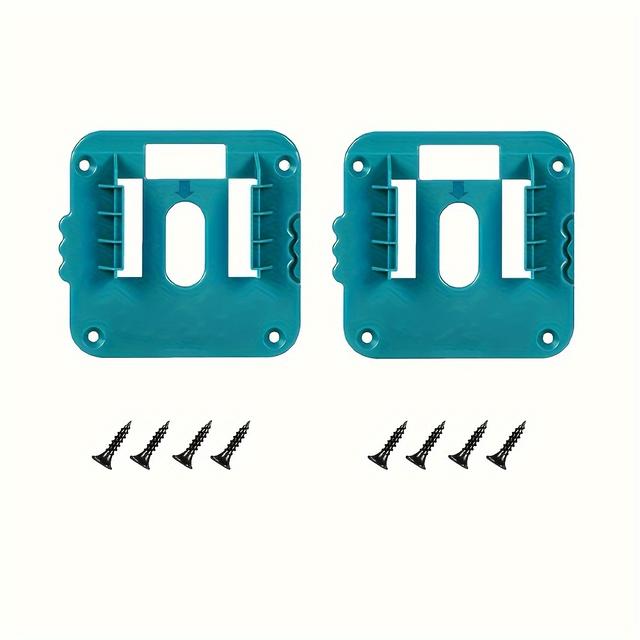 TEMU Suporte de armazenamento para 2 baterias para bateria de íon de lítio Makita 14.4V 18V, suporte de parede para bateria Makita BL1830 BL1850 BL1860