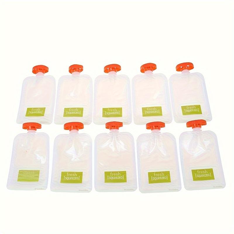 TEMU 10pcs Resealable Fresh-keeping Pouches Puree Container Reusable Squeeze Bag Kitchen Additions