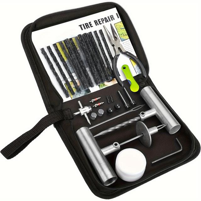 TEMU Tire Repair Kit Sets Of 35pcs Compatible With Car, Motorcycle, Atv, Truck, Tractor Puncture Repair