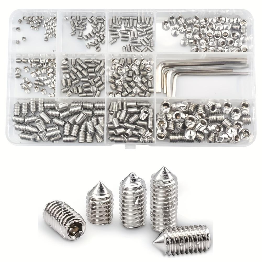 TEMU 400pcs Assorted Fixing Screw Kit, Hex Socket Pan Head Cup Point Screw Set, Metric M3/m4/m5/m6/m8 International Hex Drive Countersunk Fixing Screws For Door Handles, Bathroom Fixtures