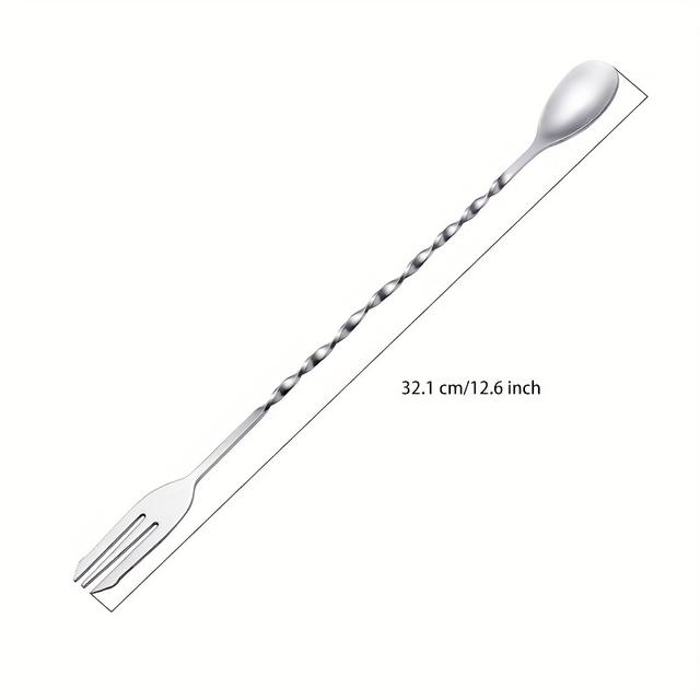 TEMU Stainless Spoon Milk Bar Spoon Cocktail Mixing Stick Bartending Stirring Long Bar Coffee Milk Tea Stirring Stick