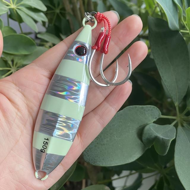 TEMU 1-pack Heavy Slow-sinking Lure 150g 200g With Bkk5/0 High-strength , Suitable For Tuna, Mackerel, , , , Red , , Etc