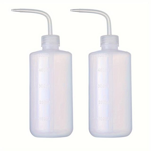 TEMU 2-pack 500ml Inverted Squeeze Bottles, Round Pe Plastic Rinse Watering Tools, Hand Wash Only, For Plant Washing, Tattoo Supplies, Lab & Irrigation Use