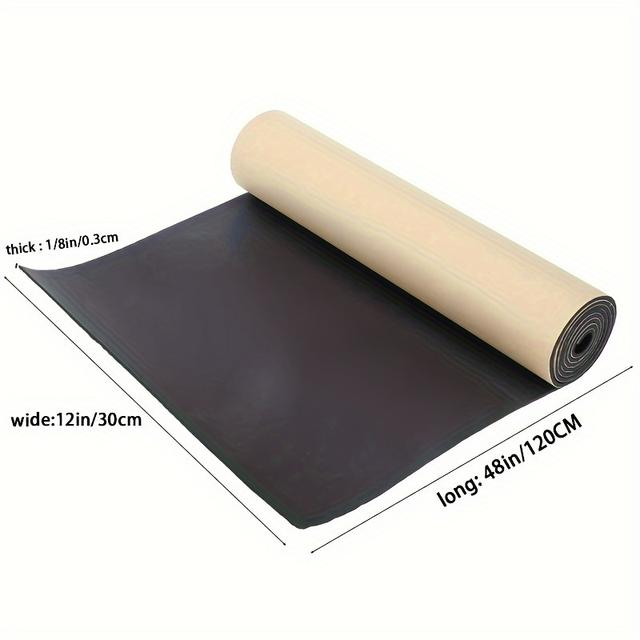 TEMU Black Self-adhesive Foam Roll - 12" W X 0.12" Thick " Long, Ideal For Cosplay Costumes, Crafts & Diy Armor Projects - , Soundproof Gasket Material