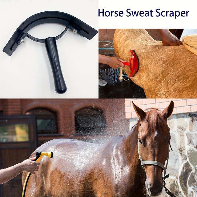 TEMU Premiumowy Skrobak do Potu Koni z Tworzywa Sztucznego - Wytrzymały Materiał PP, Idealny do Kąpieli i Pielęgnacji Zwierząt