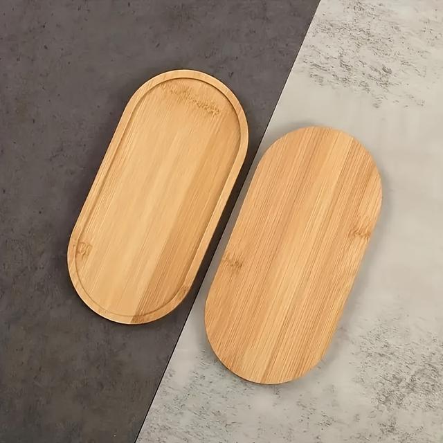 TEMU 1pc/2pcs Bamboo Vanity Tray, Bathroom Countertop Tray, Wooden Jewelry Storage Rack, Bathroom Tray For Organizing And Home Decoration, Minimalist Food Tray For Dining Tables, Bathroom Accessories