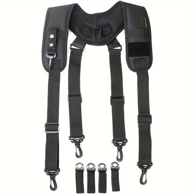 TEMU Adjustable Padded Tool Belt Suspenders With A Key Holder For Tactical Use