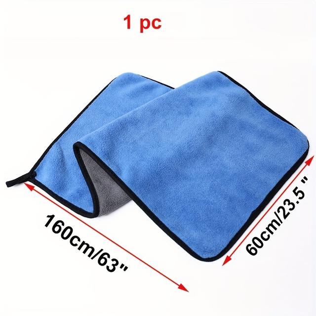 TEMU Mhszzao Ultra-absorbent Microfiber Towel 23.5"x63" - Premium Thick, Dual-sided Cleaning Cloth For Car Maintenance, Drying & Detailing - Dark Gray With Yellow/