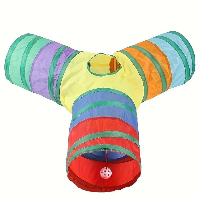 TEMU 1pc Cat Tunnel, Dog Training Tunnel Foldable Storage Tunnel, Pet Toys Play Tunnels For Cat Interactive Toy