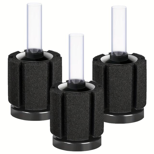 TEMU Набір з 3 акваріумних губчастих фільтрів, маленькі пневматичні , нано біологічні губчасті для акваріумів, прості в очищенні та тихої роботи, забезпечують механічну та біологічну фільтрацію