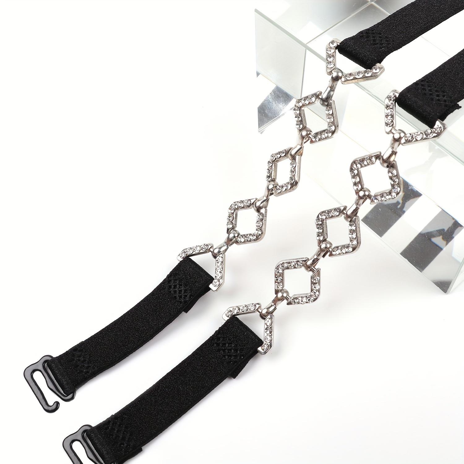 TEMU Anti-slip Off-the-shoulder Bra Strap Strap Neck Bra Strap Rhinestone Bra Strap Invisible Non-slip Shoulder Band