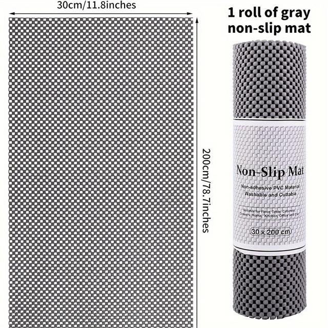 TEMU Gray Non-slip Mat Designed For Uses Including Home, Office, Vehicles, And Caravans, Measuring 30 X 200 Cm And Made From Waterproof Pvc.