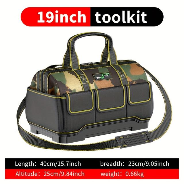 TEMU Multifunctional Portable Tool Kit Durable Electrician Canvas Thickened Woodworking Bag Maintenance Storage Bag